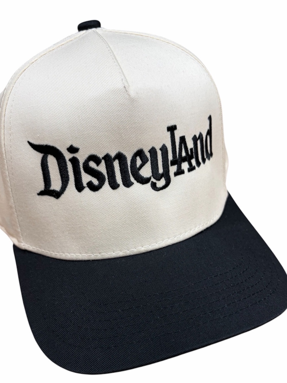 Disneyland Two-Tone Embroidered SnapBack Hat - Black & Cream Dodgers hat New